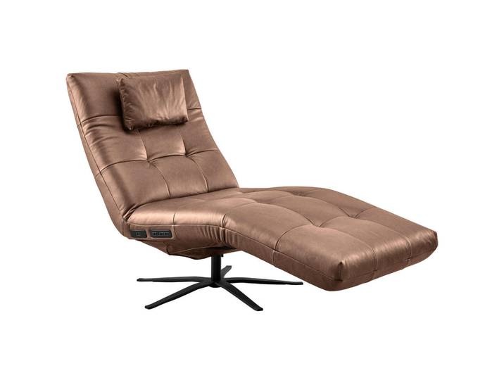 Pure Home Comfort Relaxliege, Braun, Metall, Echtleder, Rindleder, 1-Sitzer, Füllung: Schaumstoff, 82x53-115x156-206 cm, motorische Relaxfunktion, Wohnzimmer, Sessel, Relaxliegen