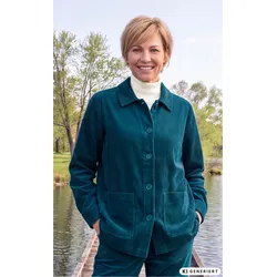 Baumwoll-Jacke in petrol in Größe 46 von DW-Shop, Petrol, 46