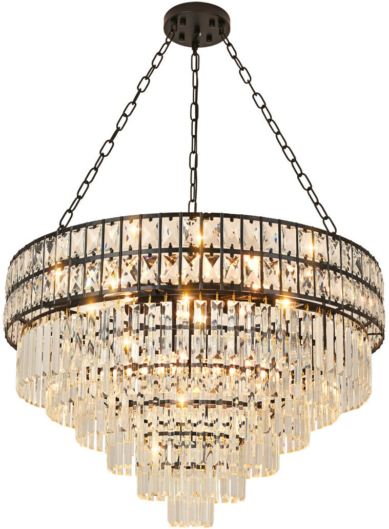 Canora Grey Jauregui Crystal Chandelier Black 48.01cm H X 74.93cm W X 74.93cm D