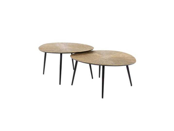 Kawola Couchtisch Tibali 2ER SET Bronze Metall, Bronzefarben, Oval, 77x43x60 cm, Wohnzimmer, Wohnzimmertische, Couchtische