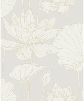 NextWall Lotus Garden Floral Peel and Stick Wallpaper