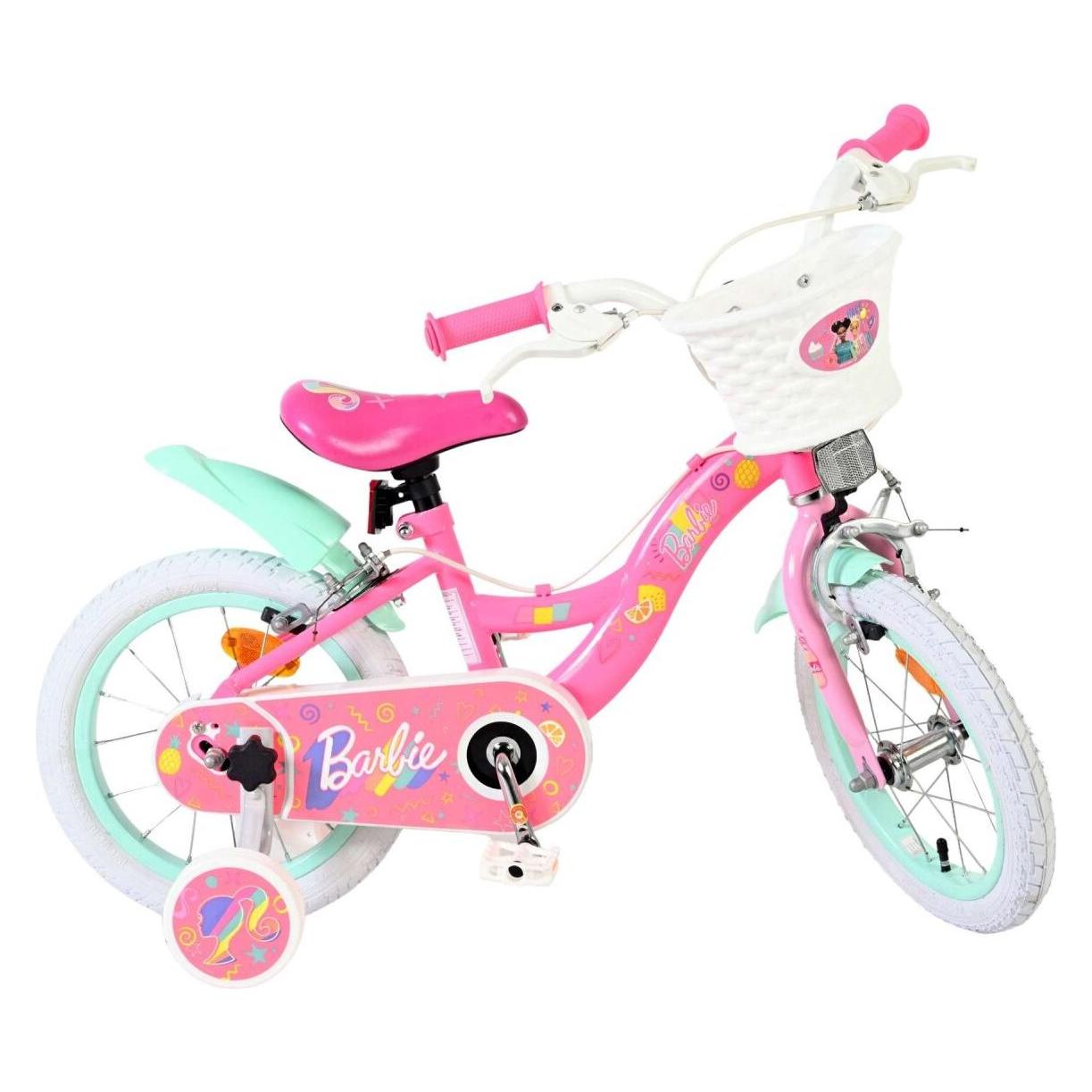 Volare Barbie Kinderfahrrad für Mädchen 14 Zoll Rosa - Zwei Handbremsen, stylisches Design (14") (66255847)