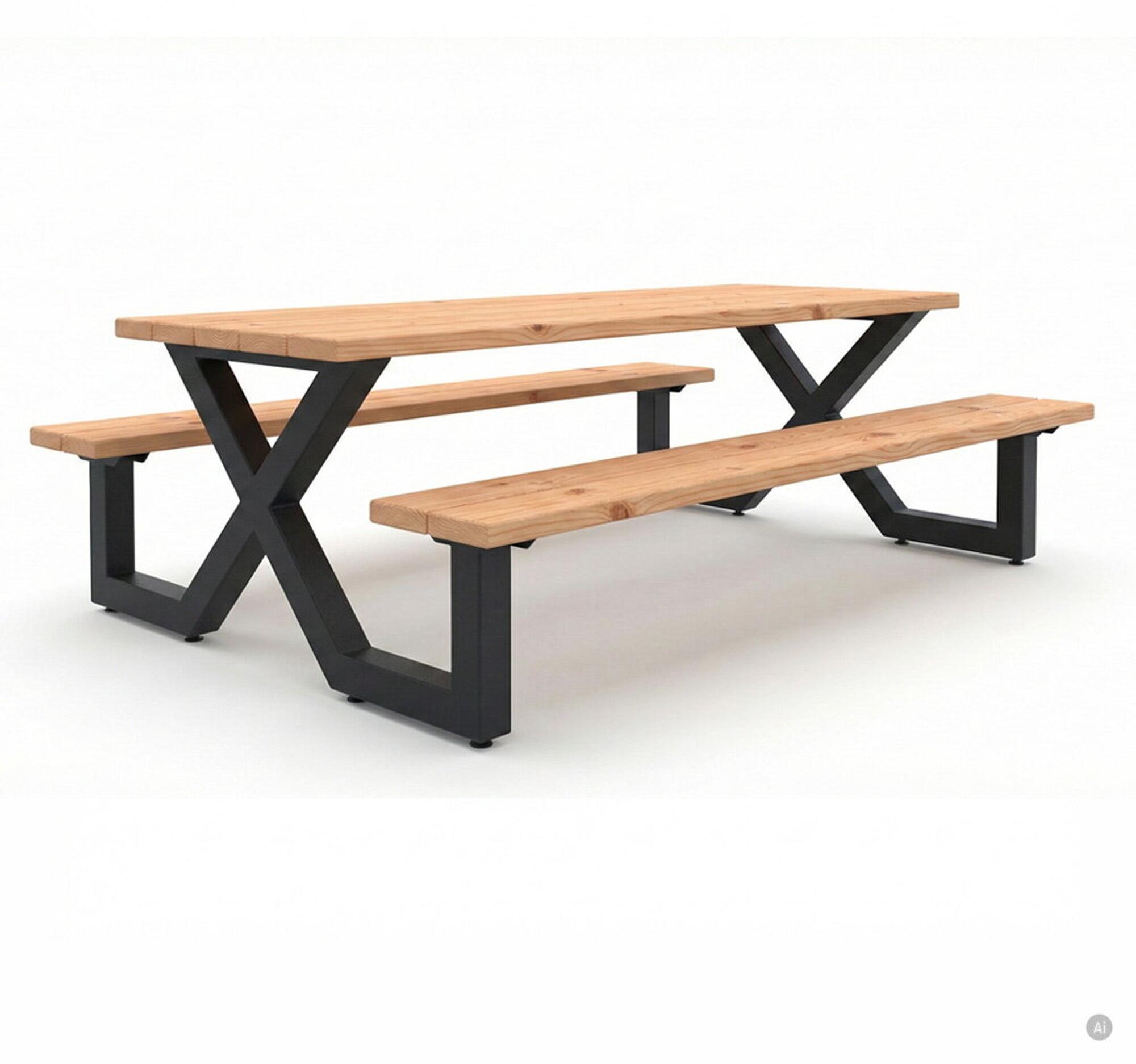EXIT Picknicktisch X-235, 8 Personen, 235cm, Holz Gartentafel, Picknicktisch für Outdoor, Wetterfest