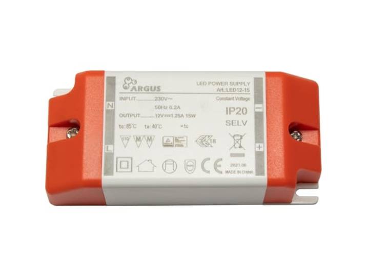 Inter-Tech LED voeding transformator LED12-15 15W, 12V, 1250mA, IP20
