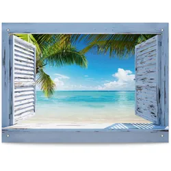 Outdoor Poster BEACH SHUTTERS (BH 78x56 cm) - bunt - BH 78x56 cm