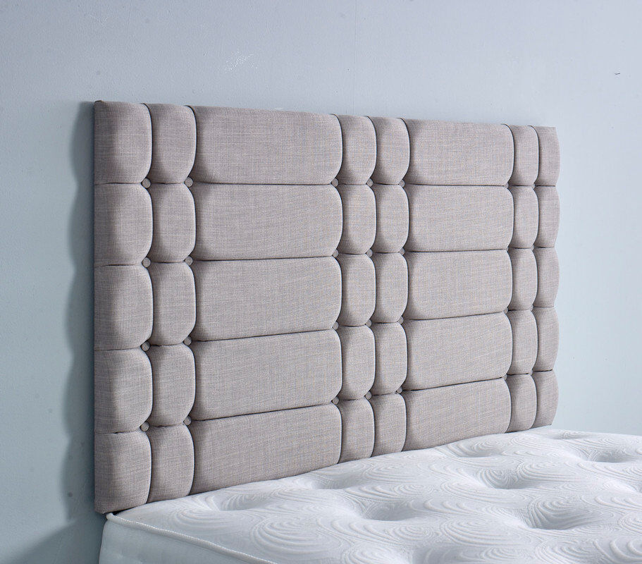 ClassicLiving Upholstered Linen Headboard Silver Double (4'6)