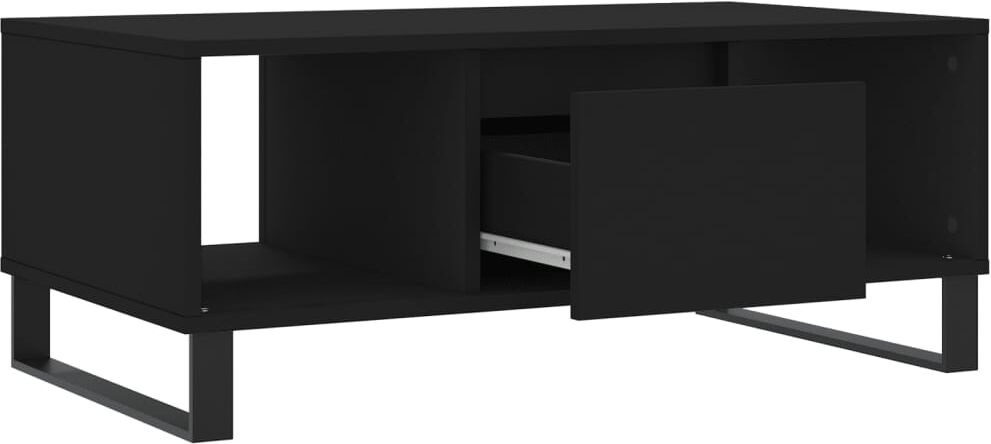 vidaXL Table basse Noir 90x50x36,5 cm Bois d'ingénierie