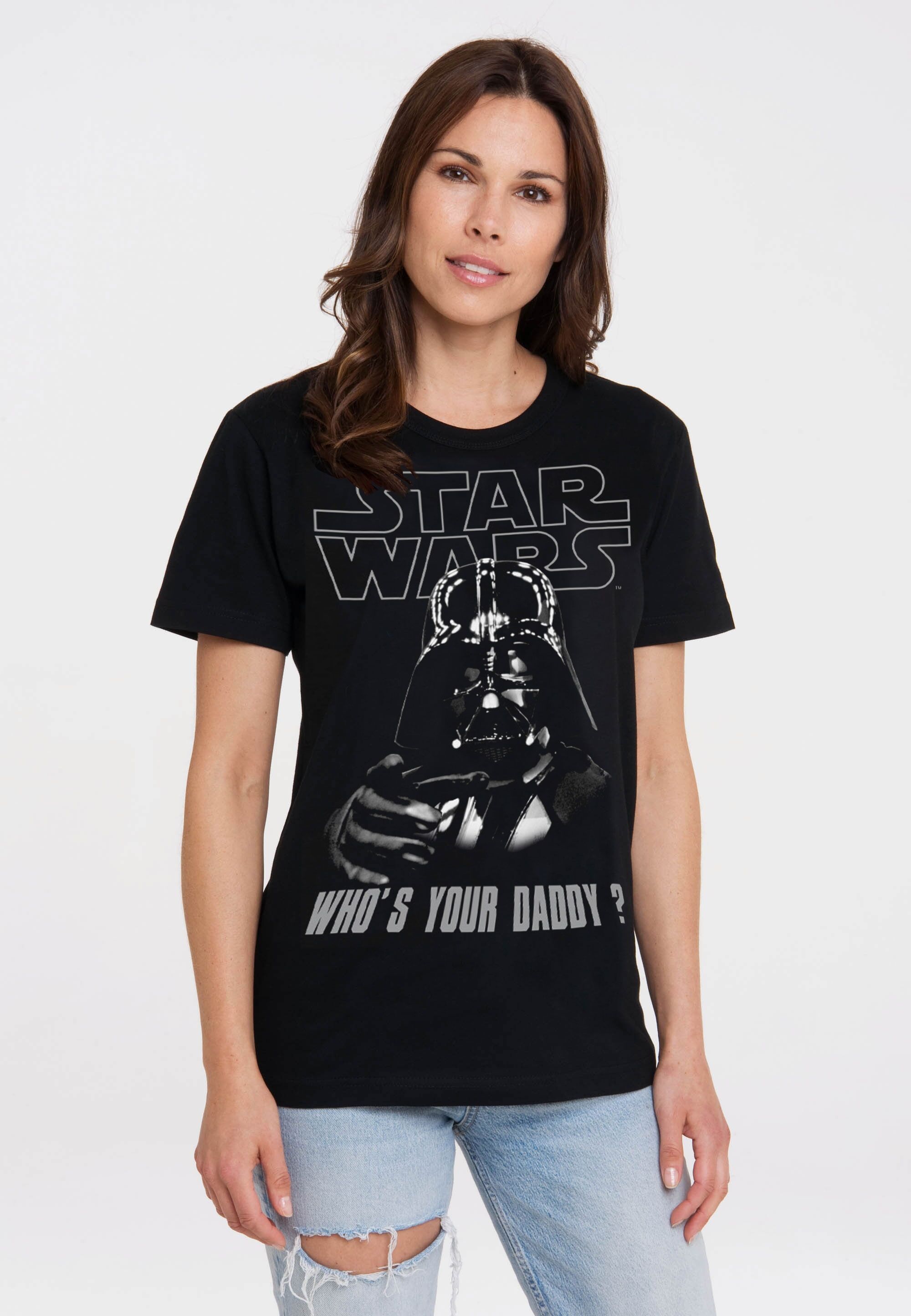 T-Shirt LOGOSHIRT "Star Wars - Whos Your Daddy", Damen, Gr. 3XL, schwarz, 100% Baumwolle, bedruckt, normal, Rundhals, Shirts T-Shirt, mit coolem Print