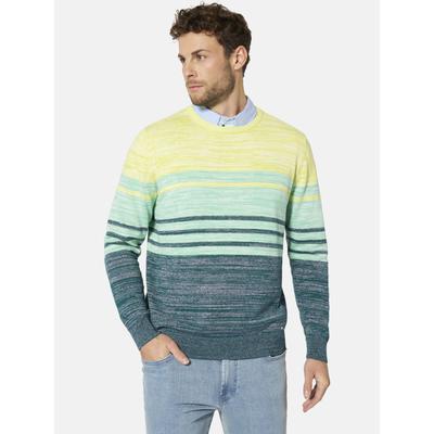 Rundhalspullover BABISTA "Pullover WALNOR", Herren, Gr. XL, grün (grün petrol gestreift), Obermaterial: 100% Baumwolle CO., Pullover Rundhalspullover