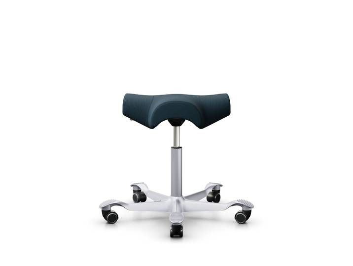 Sattelhocker HAG Capisco 8105 Blau/Silbergrau, Hartbodenrollen, Dynamisches Sitzen - optimal für gesundes Sitzen