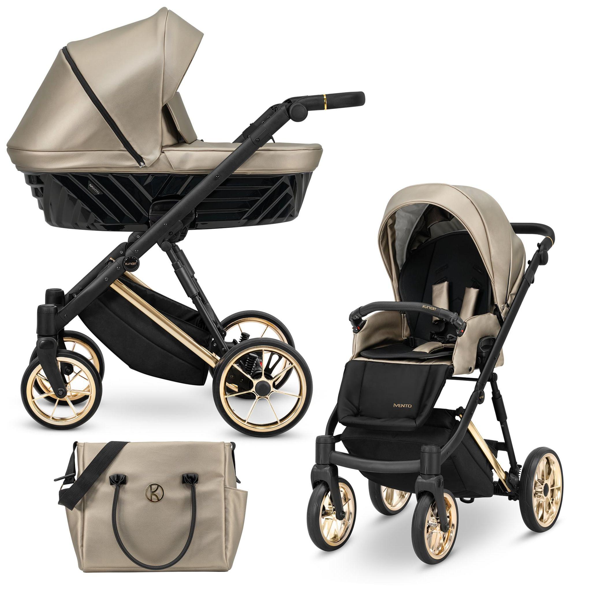 Kinderwagen Kunert Ivento Premium 2in1 - goldene Rahmenfarbe - Farbe: Eco Cappuccino Metallic