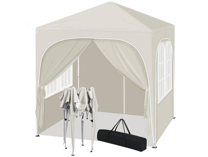WOLTU Gazebo de jardin pliant 2x2m Pop-up-Pavillon Protection UV avec parois latérales Pergola étanche à hauteur réglable pour l'extérieur