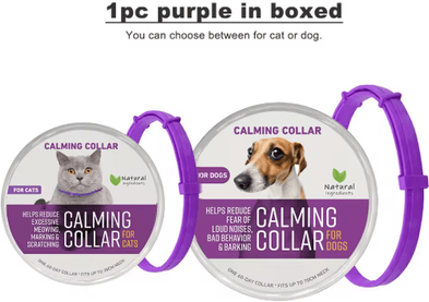 Inspire Picks Adjustable Pheromone Calming Collar For Cats & Dogs Long Lasting Anxiety Relief 1pc Purple In Boxed calming For Cat 38cm