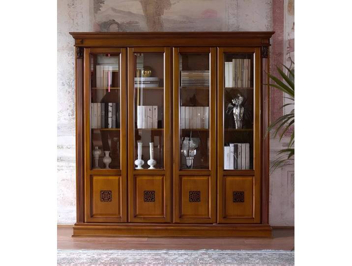 Xlmoebel Vitrine Schrank im Barock Rokoko Design aus Holz für Wohnzimmer (1-St., Vitrine Barock-Rokoko) Made in Europa