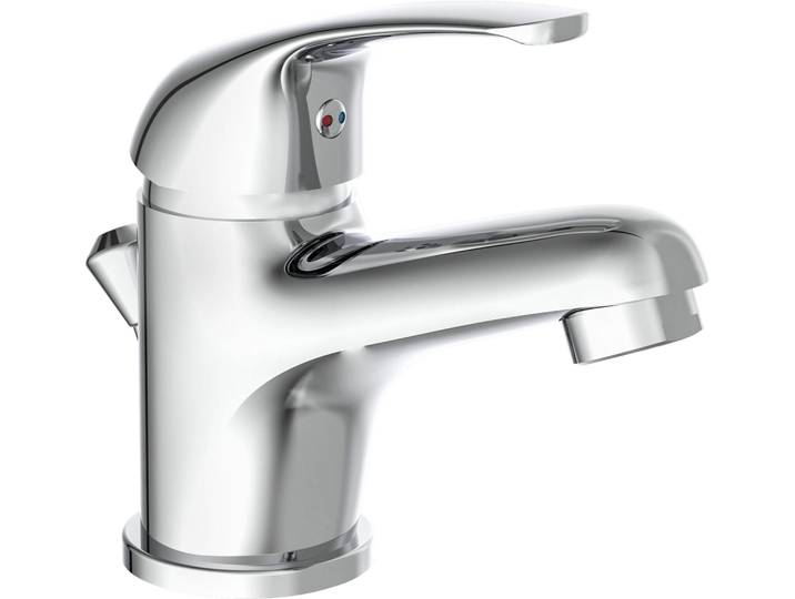 Waschtischarmatur SCHÜTTE ATHOS , silber (chrom), B:5cm H:11,5cm T:13,5cm, Messing, Armaturen, Waschtischarmatur, perfektes Strahlbild, auswechselbare 35mm Keramik-Kartusche
