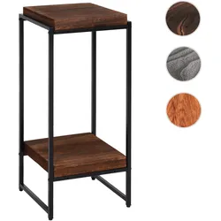 Blumentisch HWC-K71, Blumenregal Beistelltisch Pflanzregal, MVG-zertifiziert MDF Metall ~ dunkelbraun, 82cm