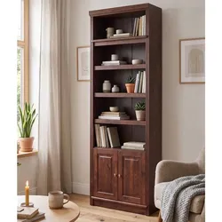Bücherregal Bücherschrank in Dunkelbraun 2 türig
