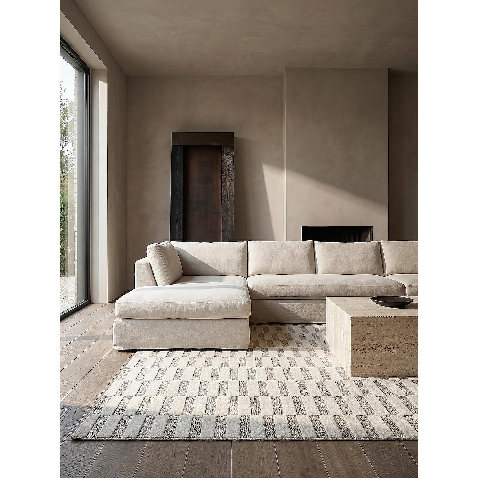 Teppich kariert Beige 155 x 230 cm - RIDGE Kadima Design