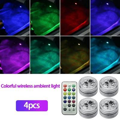 Inspire Select Wireless RGB LED Car Interior Ambient Light Remote Control Adhesive Waterproof Roof, Footwell & Dashboard Light 4pcs