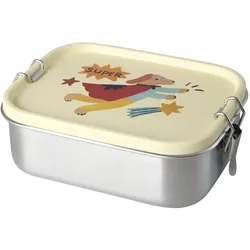 RICE Edelstahl Kinder Lunchbox Brotbox Hero, Cream - Small - 800 ml L:17 cm, B:12 cm, Höhe 6 cm