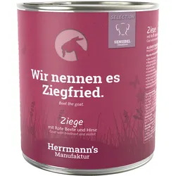 Herrmann's Selection Sensibel / Sensitiv 800g Dose Hundenassfutter Sparpaket 12 x 800g Ziege mit rote Beete & Hirse