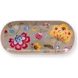 PIP Studio, Serviergeschirr, Blooming Tales Fantasy Khaki Kuchenplatte 33,3x15,5cm