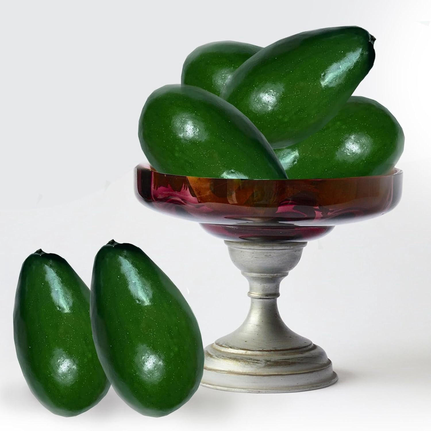 Vemera Set van 6 realistische kunst avocado's voor decoratie