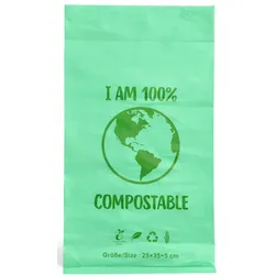 RyanPack Kompostierbare Bio Versandbeutel aus Maisstärke 30x40+5 cm 70 μm grün – 25 Stück