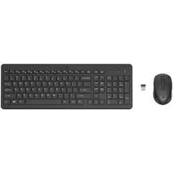 HP 330 Wireless Mouse And (Eng. Int., Kabellos), Tastatur, Schwarz