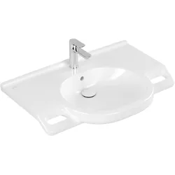 Villeroy & Boch Waschbecken ViCare, oval, 810x560x185 mm, Weiß Alpin AntiBac CeramicPlus, barrierefrei, mit Überlauf