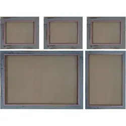 Bilderrahmen Set, Fotorahmen Holzrahmen, 3x 21x26cm 1x 26x36cm 1x 36x51cm Shabby Landhaus ~ grau