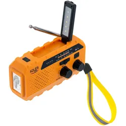 Adler AD 1197 Kurbelradio, tragbares Radio mit Taschenlampe und Ladefunktion