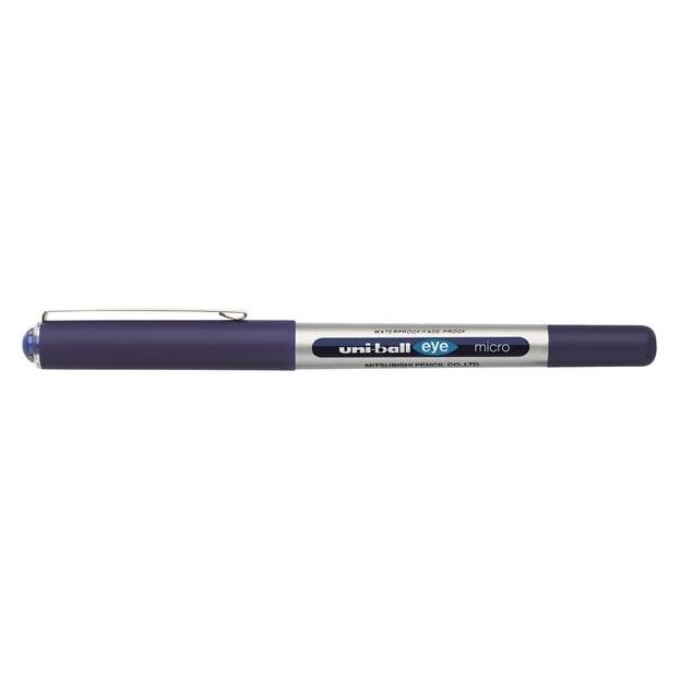 Uni-ball eye micro UB-150 Tintenroller silber 0,2 mm, Schreibfarbe: blau, 12 St. (12x) (241351)