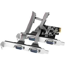 Axagon PCEA-PSN PCIe-Adapter mit 4x Seriell-Ports - ASIX AX99100 Chipsatz, Kontrollerkarte