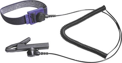 Bernstein Tools for Electronics 9-342 ESD-Handgelenkband Schwarz inkl. Erdungskabel Druckknopf 3 mm, Druckknopf 10 mm