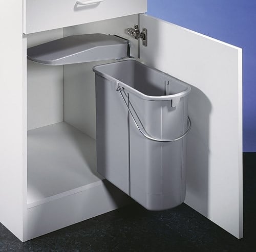 Wesco inbouw afvalbak DT, 19 liter, aluminiumgrijs