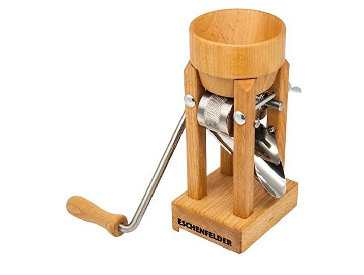 Eschenfelder Flockenquetsche Flocker Tischmodell mit Holztrichter frische Haferflocken