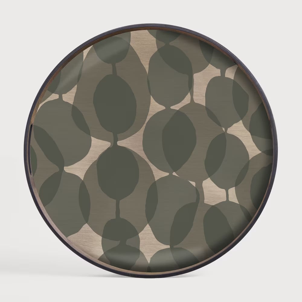 Ethnicraft Rond Dienblad Connected Dots Groen 48 cm