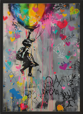 Inspire Picks Banksy Style Graffiti Canvas Print Modern Urban Street Art Wall Poster Frameless 020 40x60cm