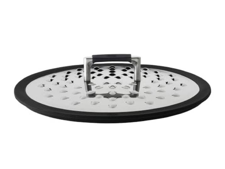 RÖSLE SILENCE PRO Spritzschutz Edelstahl 18/10, Ø 24/28 cm Hochwertiger Spritzschutz mit Silikonrand, tropffrei, spülmaschinengeeignet