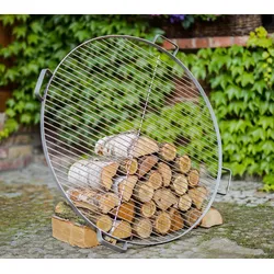 CookKing Edelstahl Grillrost 60 | inkl. 4 Griffen | Zubehör für Feuerschalen | Ø 60 cm - Silber