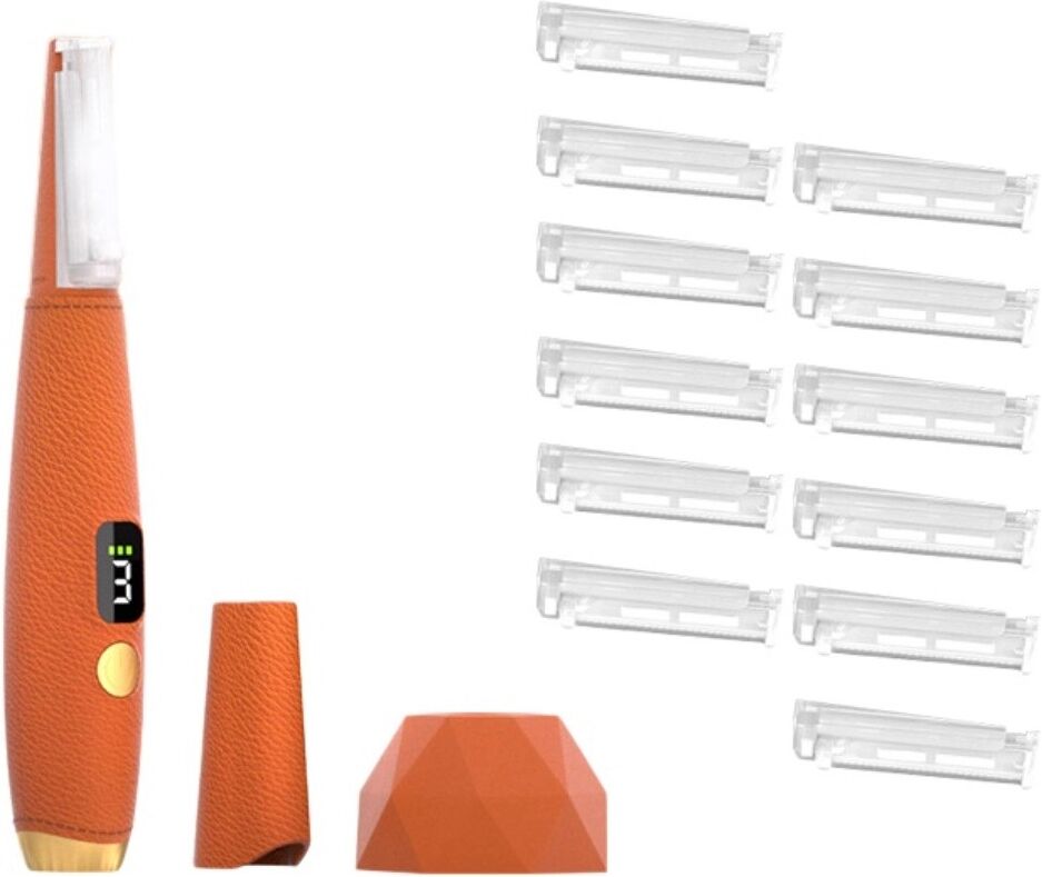INF Ultraschall-Gesichtshaarschneider — Wiederaufladbarer Type-C LED wasserdichter Gesicht- und Körperrasierer mit 3 Stufen, Orange