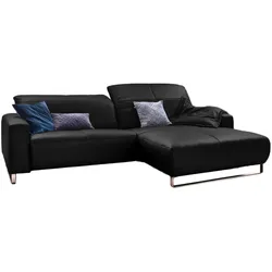 ECKSOFA YORK Schwarz Leder