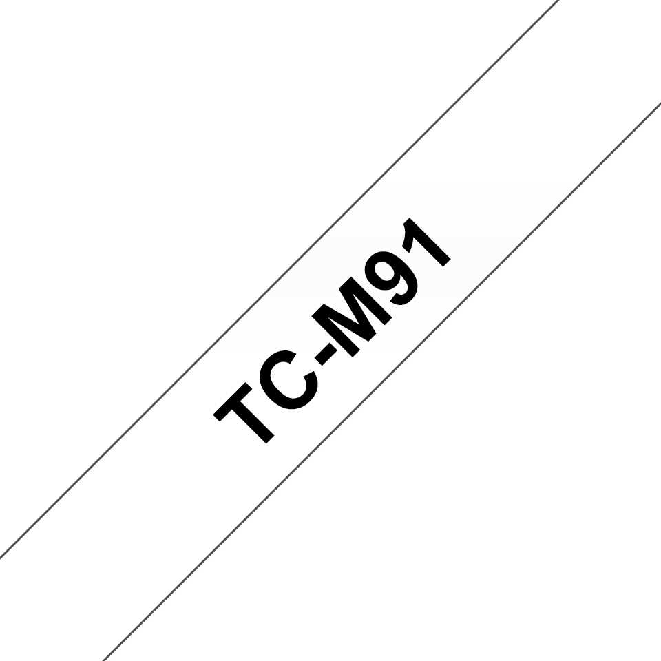 Brother TC-M91 Schriftbandkassette 9mm x 7,7m schwarz auf transparent