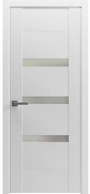 VDomDoors SARTODOORS Sete 6900 White MDF Prehung Interior Door with Frosted Glass