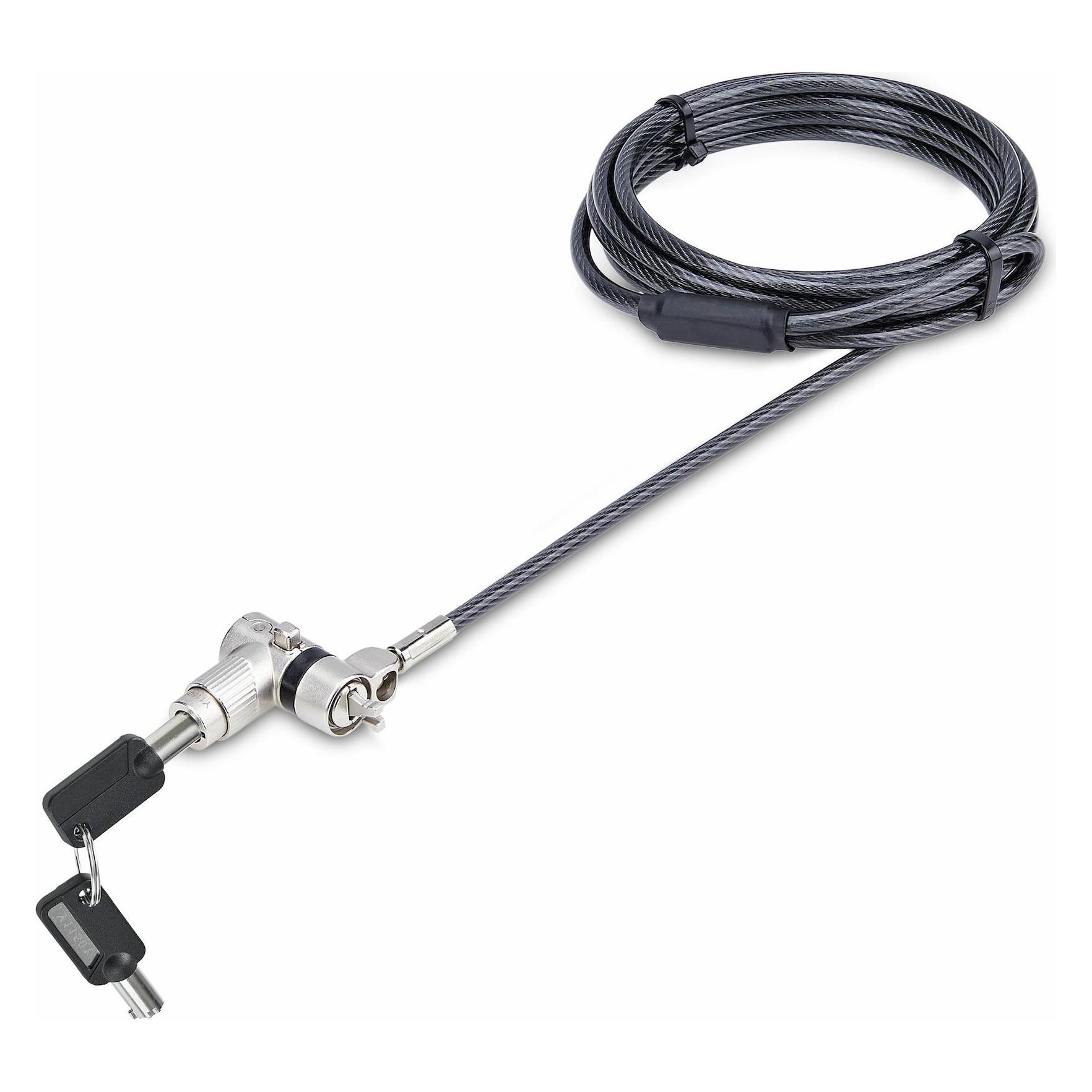 StarTech com UNIVKA25-LAPTOP-LOCK, 2 m, Kensington, Nano, Edel, Schlüssel, Schwarz (UNIVKA25-LAPTOP-LOCK)