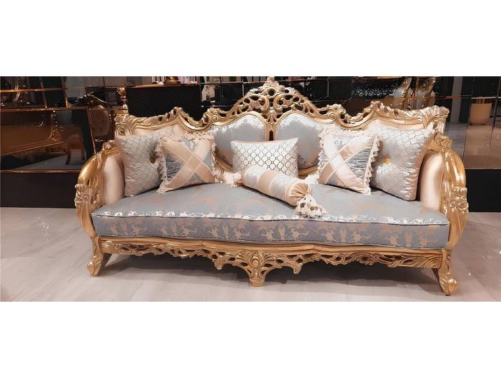 Xlmoebel 3-Sitzer Klassische Barock Couch für stilvolle französische Einrichtung, 3-Sitzer 1 Teile, Made in Europa