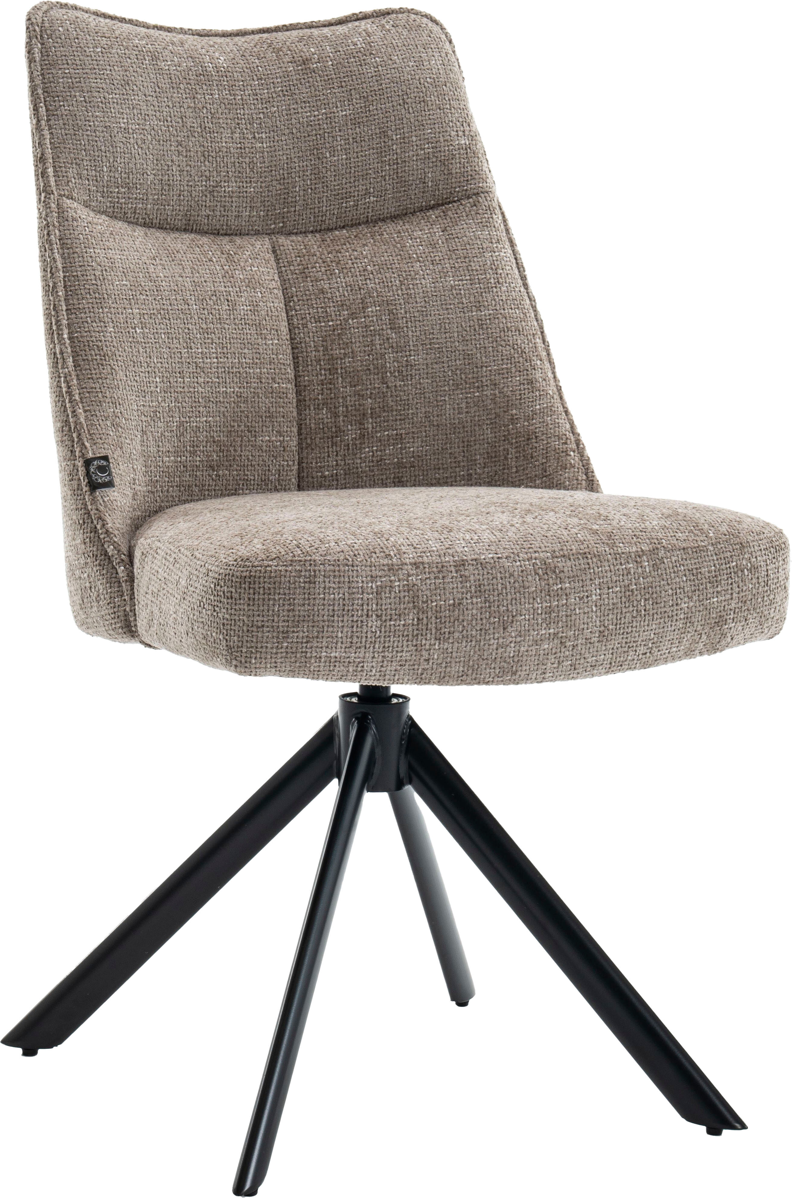 Drehstuhl HOME AFFAIRE "Corda", grau (taupe, schwarz, taupe), B:50cm T:45cm, Metall, Polyester, Stühle, Drehstuhl, tolle Optik taupe, schwarz, taupe B/H/T: 50cm x 45cm, 2 Stk.