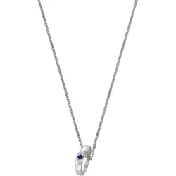 Zeeme for Kids Halskette 925 Silber Taufring  mit Safir blau