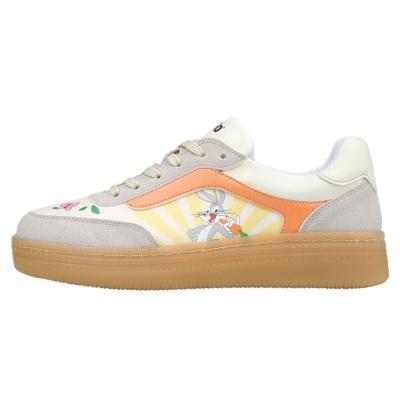 Sneaker DOGO "Monet Low-Top Sneaker Hop Into Nature Damen Sneaker", Damen, Gr. 36, Normalschaft, bunt (weiß), Lederimitat, Schuhe Sneaker, Handgefertigt